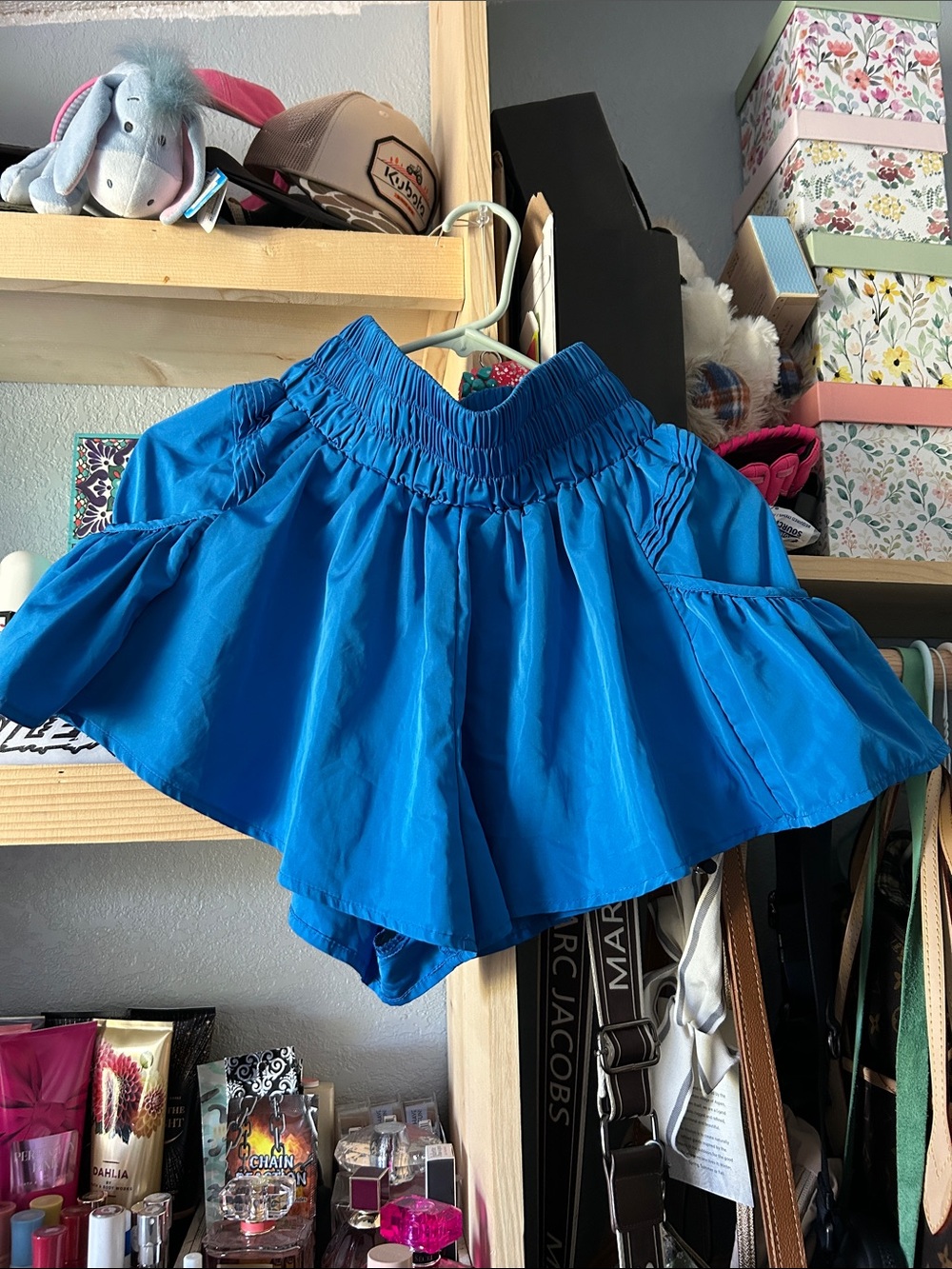 Bright Electric Blue Ruffle Mini Shorts